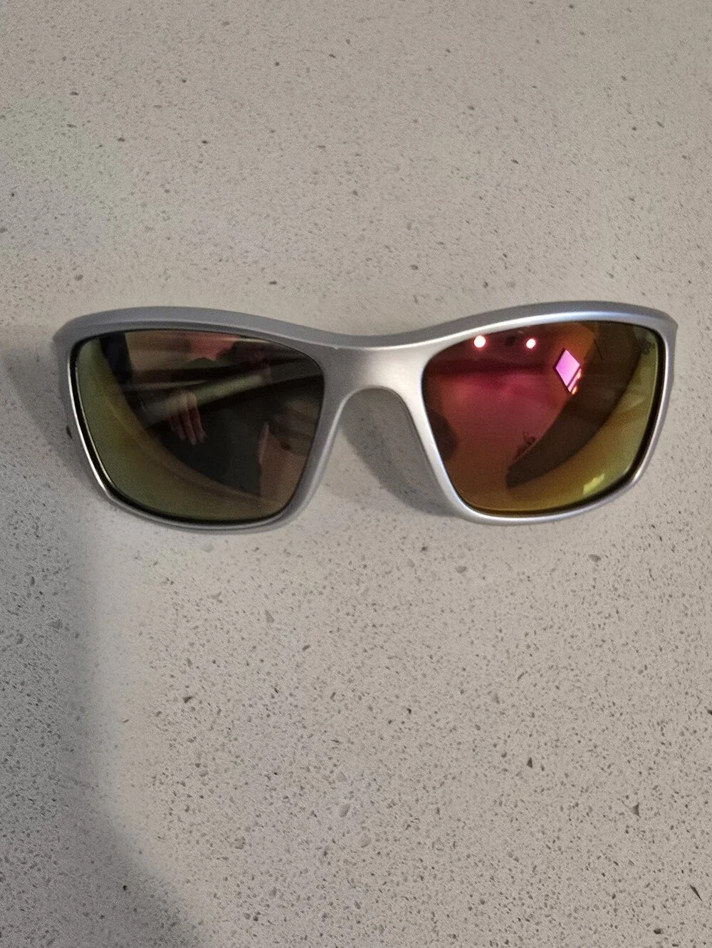 New Balance Silver Frame Mirrored Sunglasses - Gold/Orange Lenses